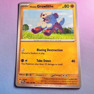 hisuian growlithe - 099/167 (common) — pokemon: twilight masquerade